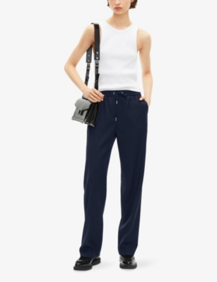 THE KOOPLES: Elasticated-Waist Straight-Leg Wool Trousers