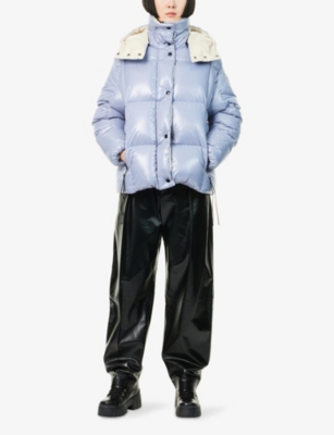 Moncler Womens Light Blue Parana Hooded Shell-down Jacket In Multi