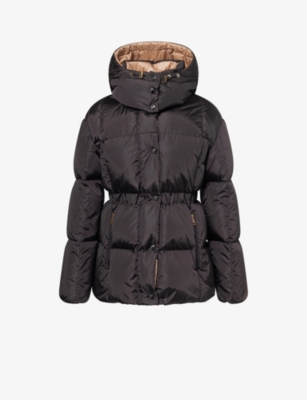 Moncler Womens Black Agneux Hooded Shell-down Jacket In Black