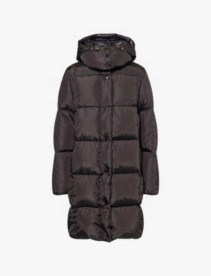 Moncler Womens Black Litte Hooded Shell-down Coat