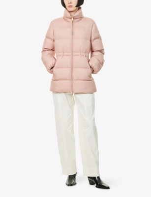 Moncler Womens Medium Pink Brossette Quilted Shell-down Jacket In Pink