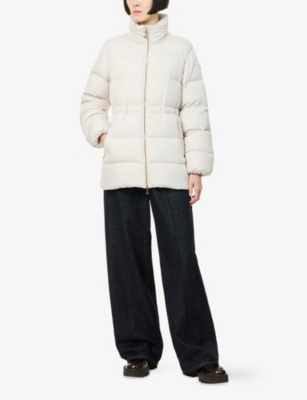 Moncler Womens Natural Brossette Quilted Shell-down Jacket In White