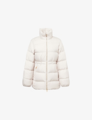 Moncler Womens Natural Brossette Quilted Shell-down Jacket In White