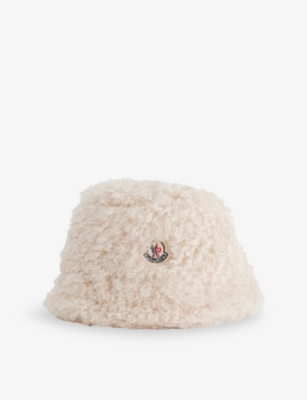 MONCLER: Brand-Patch Faux-Fur Bucket Hat