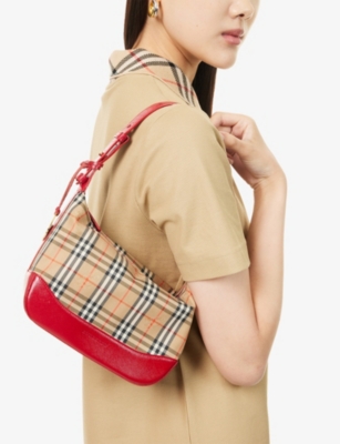 RESELFRIDGES: Pre-Loved Burberry Haymarket Check Canvas Shoulder Bag