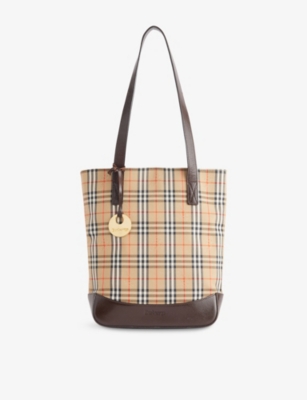 RESELFRIDGES: Pre-Loved Burberry Haymarket Check Canvas Shoulder Bag