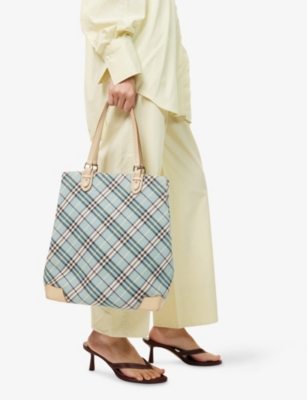 RESELFRIDGES: Pre-Loved Burberry Nova Check Canvas Tote Bag