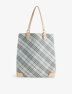 RESELFRIDGES: Pre-Loved Burberry Nova Check Canvas Tote Bag