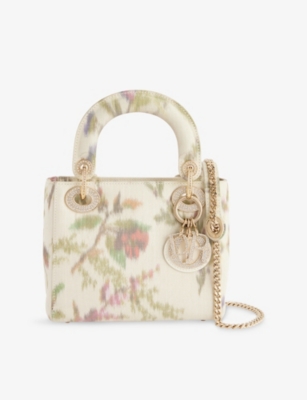 RESELFRIDGES: Pre-Loved Lady Dior Floral Mini Woven Cross Body Bag