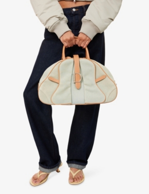 RESELFRIDGES: Pre-Loved Dior Saddle Bowler Denim Top-Handle Bag