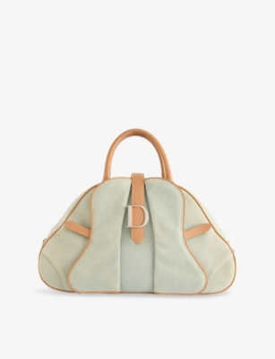 RESELFRIDGES: Pre-Loved Dior Saddle Bowler Denim Top-Handle Bag