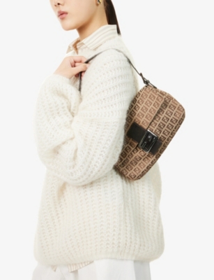 RESELFRIDGES: Pre-Loved Fendi Zucchino Baguette Canvas Shoulder Bag