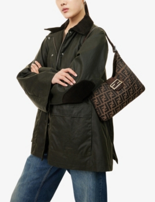 RESELFRIDGES: Pre-Loved Fendi Zucca Canvas Shoulder Bag