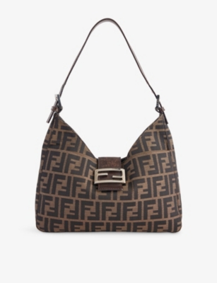 RESELFRIDGES: Pre-Loved Fendi Zucca Canvas Shoulder Bag