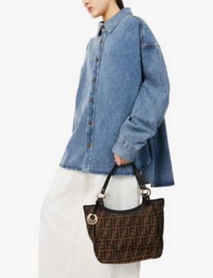 RESELFRIDGES: Pre-Loved Fendi Zucca Chef Canvas Tote Bag