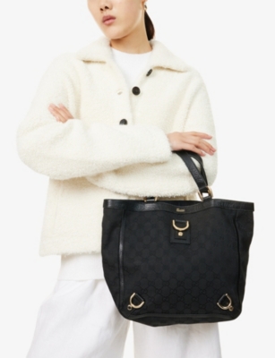 RESELFRIDGES: Pre-Loved Gucci Abbey D-Ring Canvas Tote Bag