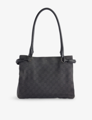 RESELFRIDGES: Pre-Loved Gucci Canvas Shoulder Bag