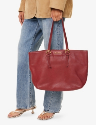 RESELFRIDGES: Pre-Loved Miu Miu Vitello Daino Convertible Leather Tote Bag