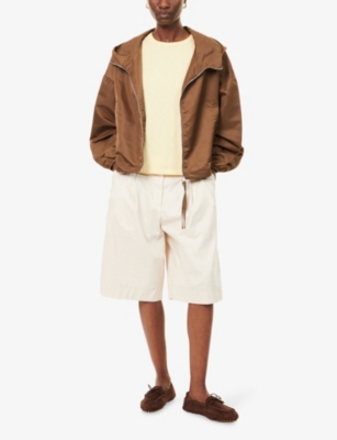 Citizen Of Humanity Womens Brown Hooded Crop Shell Windbreaker Jacket Xs In Brown
