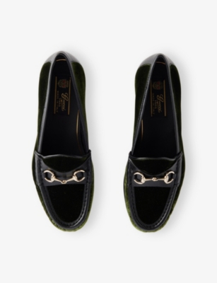 Gucci Womens Horesebit 1953 Moccasin Velvet Loafers Verde Bosco Eur 38/5 Uk In Black