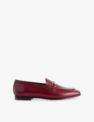 Gucci Womens Rosso Ancora Jordaan Leather Loafers Eur 39 / 6 Uk In Red