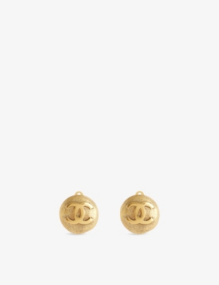 RESELFRIDGES: Pre-Loved Chanel Gold-Plated Metal Round Clip-On Earrings