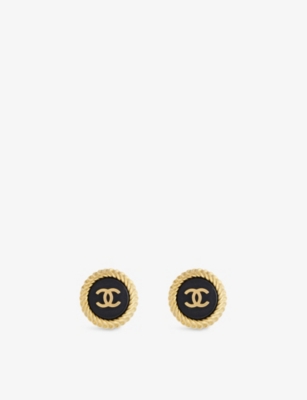 RESELFRIDGES: Pre-Loved Chanel Gold-Plated Metal Round Clip-On Earrings