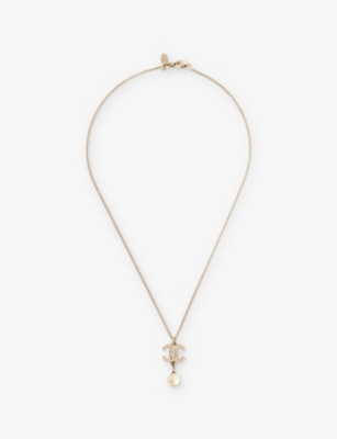 RESELFRIDGES: Pre-Loved Chanel Gold-Tone Metal and Pearl Necklace