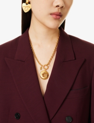 RESELFRIDGES: Pre-Loved Chanel Gold-Plated Metal Pendant Necklace