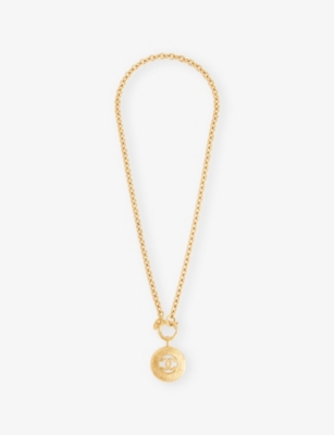 RESELFRIDGES: Pre-Loved Chanel Gold-Plated Metal Pendant Necklace