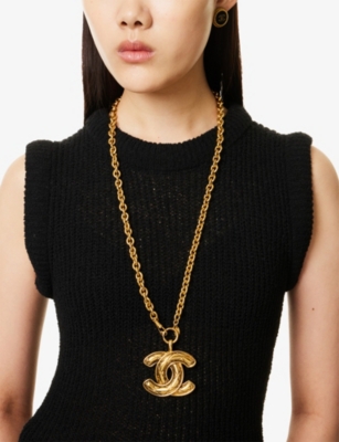 RESELFRIDGES: Pre-Loved Chanel Gold-Plated Metal Pendant Necklace