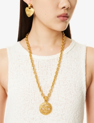 RESELFRIDGES: Pre-Loved Chanel Gold-Plated Metal Pendant Necklace