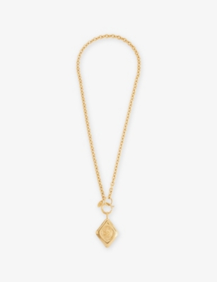 RESELFRIDGES: Pre-Loved Chanel Diamond Gold-Plated Metal Pendant Necklace