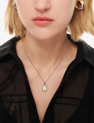 RESELFRIDGES: Pre-Loved Dior Padlock Brass Pendant Necklace