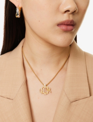 RESELFRIDGES: Pre-Loved Dior Gold-Plated Metal Pendant Necklace