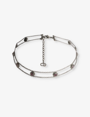 RESELFRIDGES: Pre-Loved Dior Silver-Tone Metal Crystal Necklace