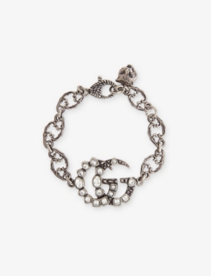 RESELFRIDGES: Pre-Loved Gucci GG Metal and Cubic Zirconia Bracelet