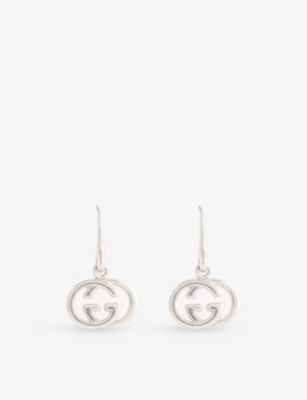 RESELFRIDGES: Pre-Loved Gucci Interlock G 925 Sterling Silver Drop Earrings