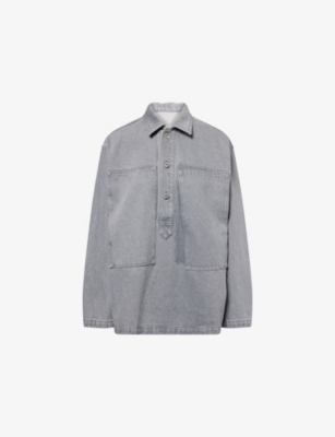Jw Anderson 'rugby' Grey Denim Shirt In Gray