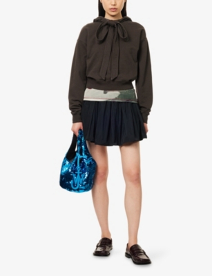 JW ANDERSON: Tied-Bow Logo-Embroidered Cotton-Jersey Hoody