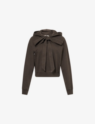 JW ANDERSON: Tied-Bow Logo-Embroidered Cotton-Jersey Hoody