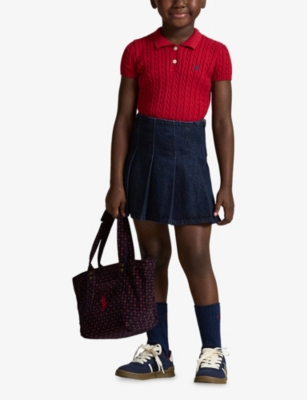 Polo Ralph Lauren Cable-knit Polo Sweater In Red