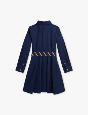 POLO RALPH LAUREN: Girls' Belted Cotton Shirt Dress