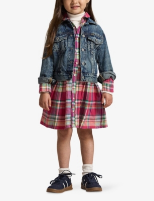 POLO RALPH LAUREN: Girls' Checked Cotton Shirt Dress