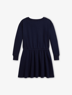 POLO RALPH LAUREN: Polo Bear Fleece Cotton-Jersey Sweatshirt Dress 2-6 Years