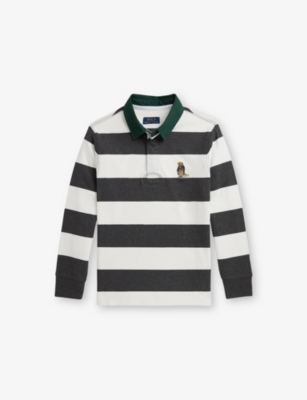 Polo Ralph Lauren Big Boys Polo Bear Rugby Shirt In Black