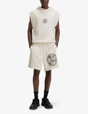 HUGO: Logo-Print Relaxed-Fit Sleeveless Sweatshirt