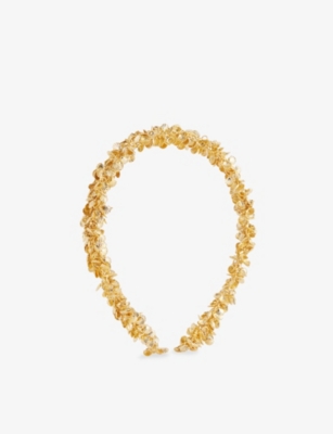 LELET NY: Marina Shell 14ct Gold Plated-Brass Headband