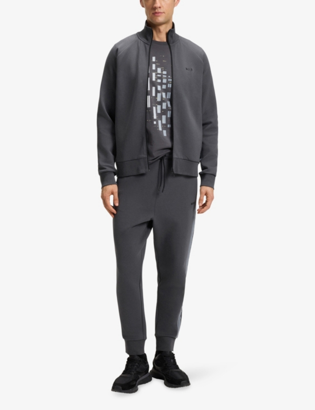 Striped-Trim Regular-Fit Stretch-Cotton Tracksuit Set