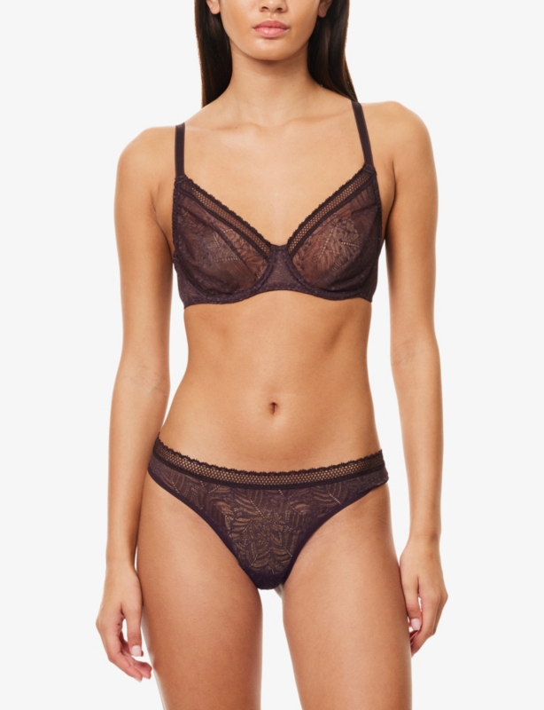 Comete Plunge Stretch-Lace Bra
